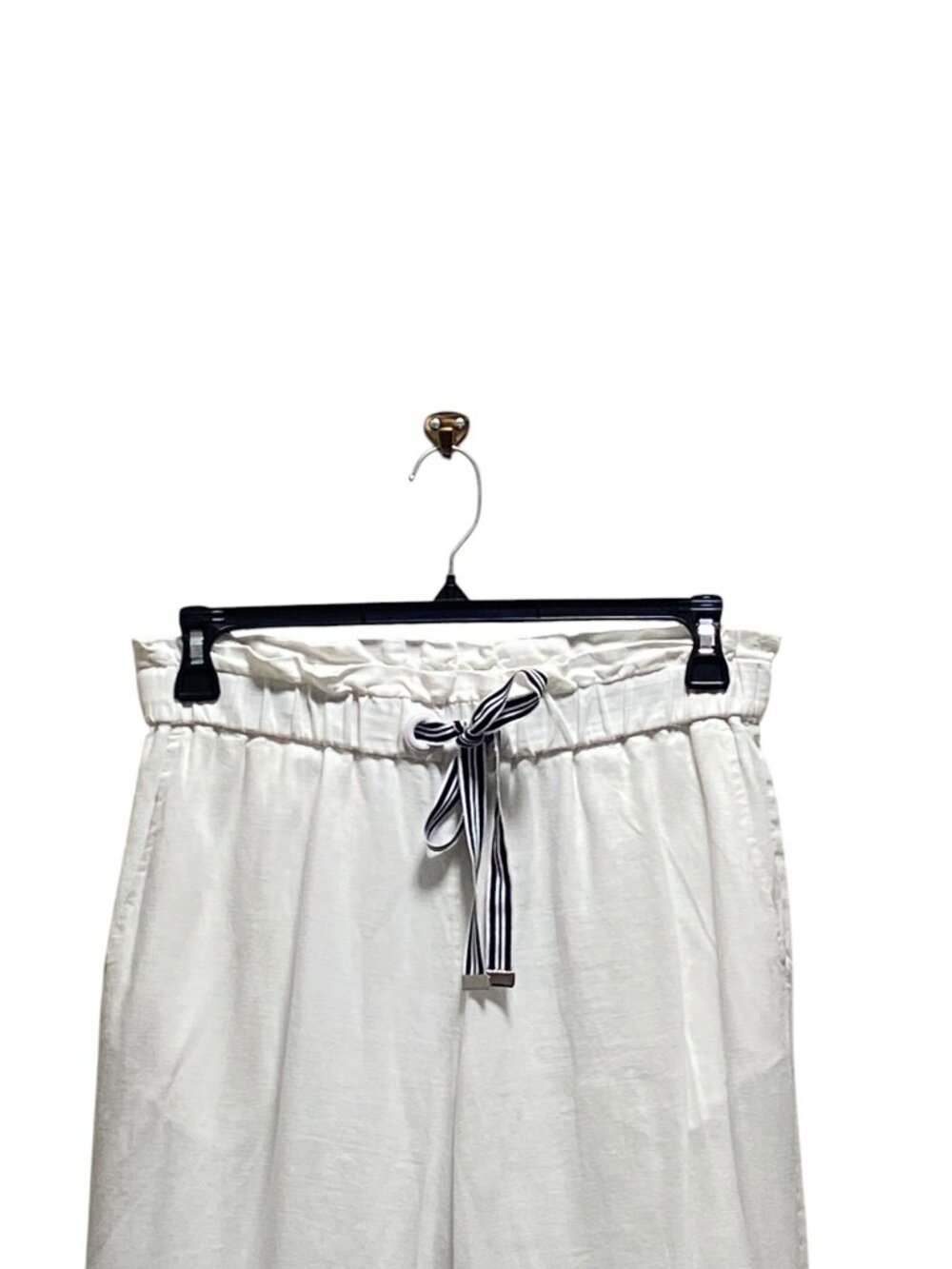 1901 Linen Blend Lined Pants White Size M Beach Coastal Minimalist Vacation Cute - Picture 6 of 14